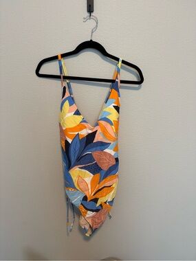 Kona Sol Multicolor Tropical Leaf One-Piece Swimsuit